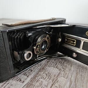 Kodak Brownie No 2 Folding Autographic Camera Ball Bearing Shutter Antique